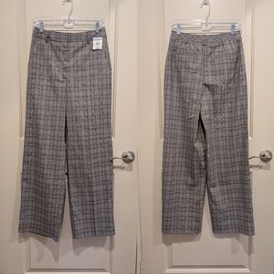 Nordstrom Womens Wide Leg Window Pane Suit Pants Size 2